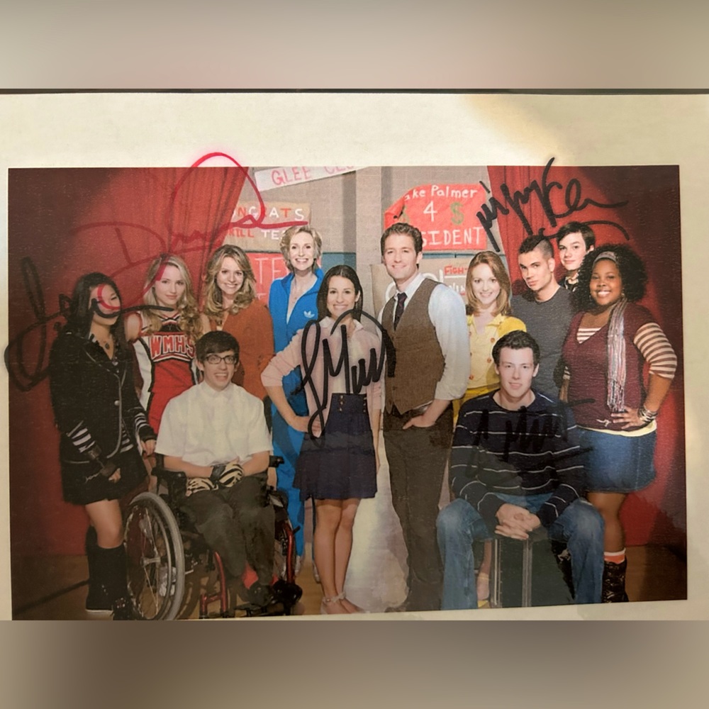 Signed authentic laminated GLEE poster